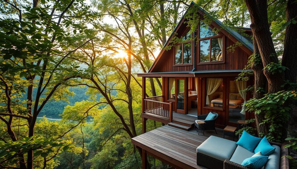 Bachelor and Couple-Friendly Forest Treehouse & Cottage with Private Waterfalls 2 Forest treehouse