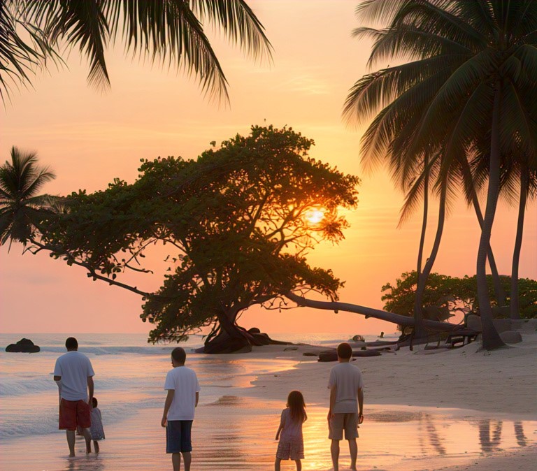Sunset on the beach
